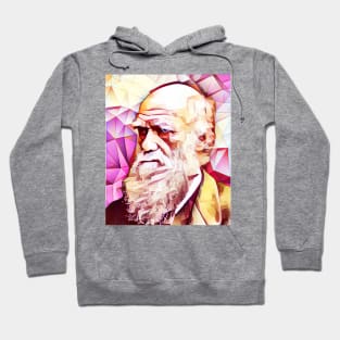 Charles Darwin Pink Portrait | Charles Darwin Artwork 13 Hoodie